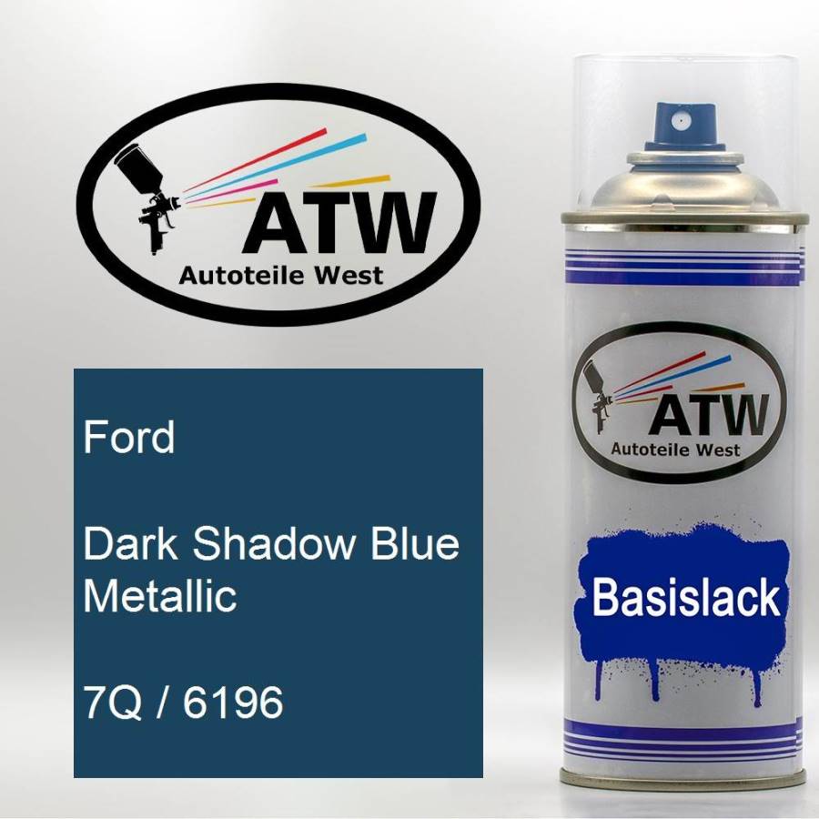 Ford, Dark Shadow Blue Metallic, 7Q / 6196: 400ml Sprühdose, von ATW Autoteile West.